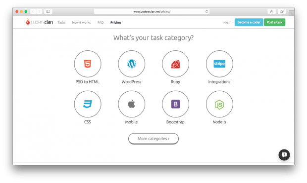 Фрагмент платформы CodersClan.