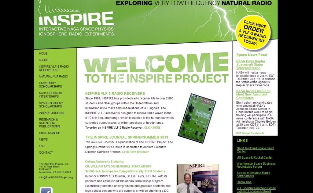 Фрагмент интерфейса сайта Inspire